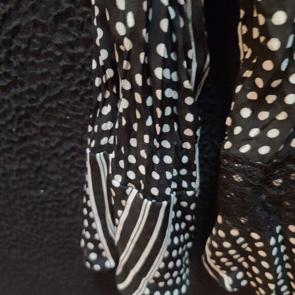 Robbie Bee Womens Blouse Multicolor Size Large 100% Polyester Long Sleeve Button - Picture 10 of 12